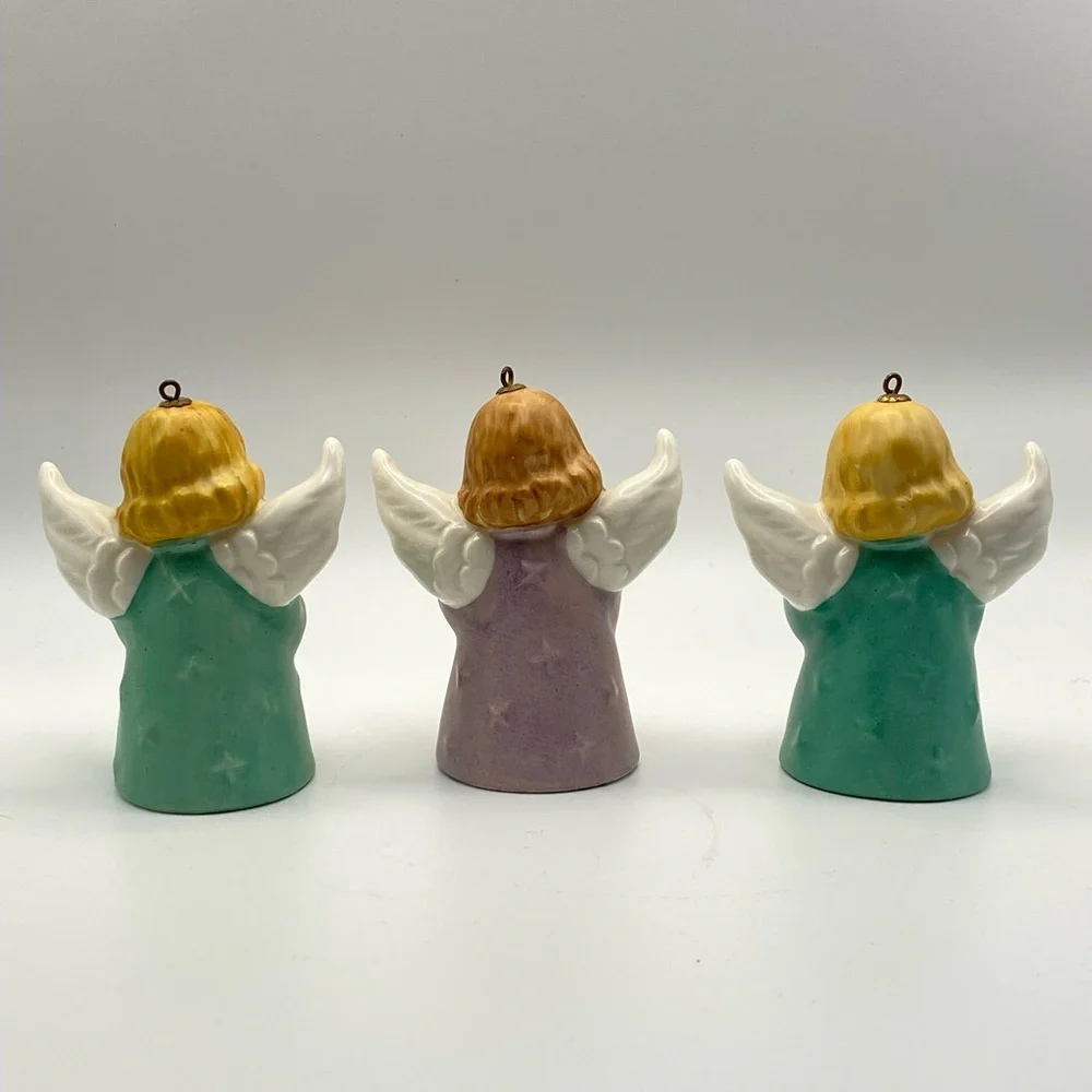 Goebel West Germany Angel Bells 1977 (2) & 1979 (1) Vintage Ceramic Collectible